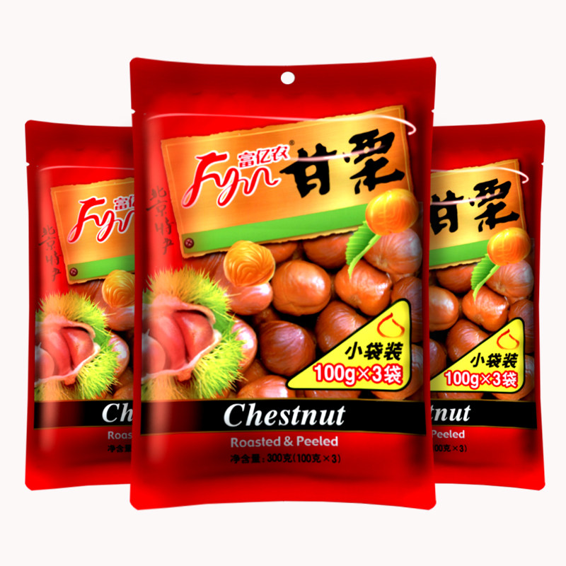 富亿农板栗仁300gX3袋坚果怀柔燕山甘栗子熟即食低脂饱腹孕妇零食_虎窝淘