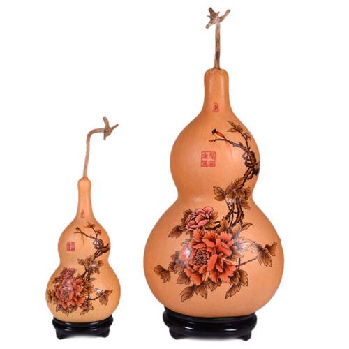 葫仙天然特大葫芦摆件烙画烫画雕刻家居客厅玄关挂饰真葫芦工艺品 - 图3