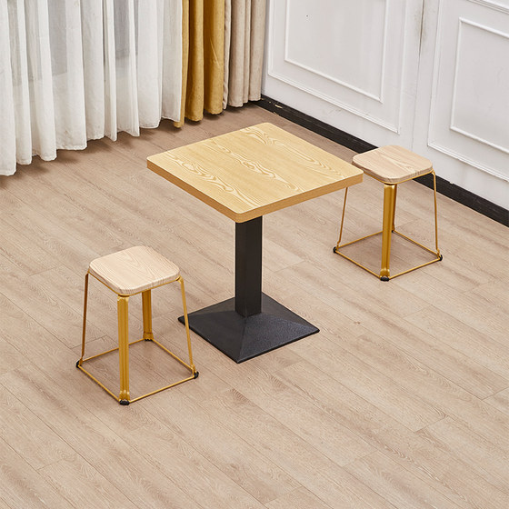 Small square stool dessert shop Shaxian Malatang fast food dining table and chairs