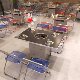 Industrial style stainless steel barbecue table hot pot table
