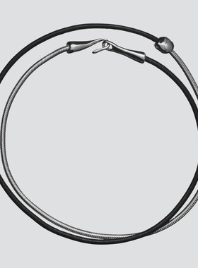 中性简约拼接设计感 牛皮绳拼接蛇骨链女 项链小众高级感锁骨颈链