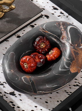 天然大理石鸟巢桌面极简鸟窝鸟巢