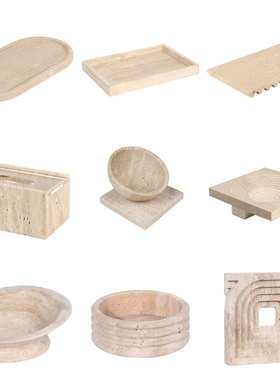 大理石现代简约桌面装饰盘器盆栽