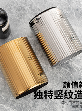 跨境香槟桶不锈钢冰桶竖直条纹亮光花瓶香槟红酒冰镇桶家居摆件