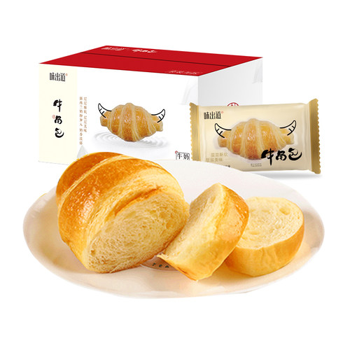 味出道牛角包720g整箱早代餐食品手撕口袋小软面包糕点心零食特产 - 图3
