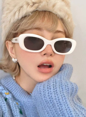 欧美白色小框墨镜男女潮网红同款