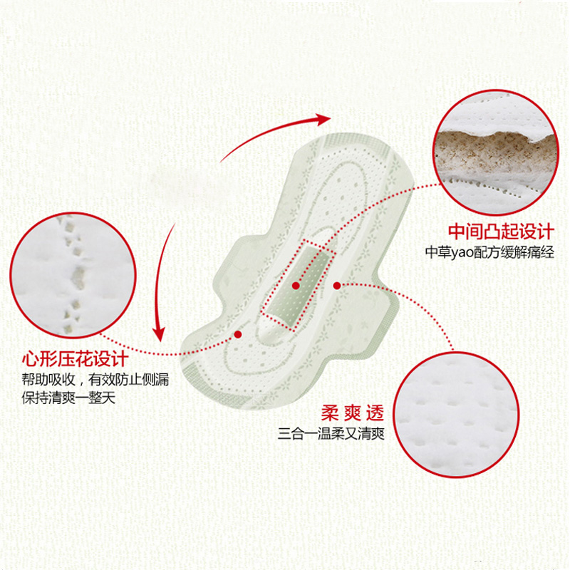 韩国LG贵爱娘中草药配方卫生巾日夜用29cm纯棉柔贵艾朗姨妈巾护垫-图1