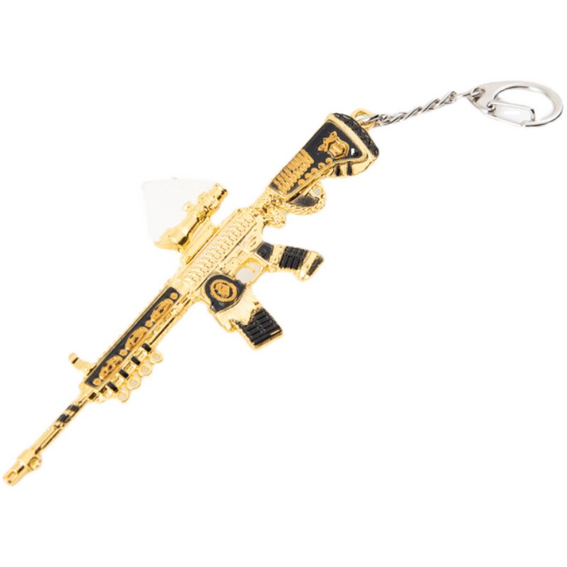绝地求生钥匙链绝地求生吃鸡模型钥匙扣链周边迷彩黄金98k awm m416游戏学生玩具