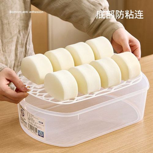 抗菌包子冷冻收纳盒装馒头的盒子长方形冰箱饺子花卷保鲜分装专用 - 图2