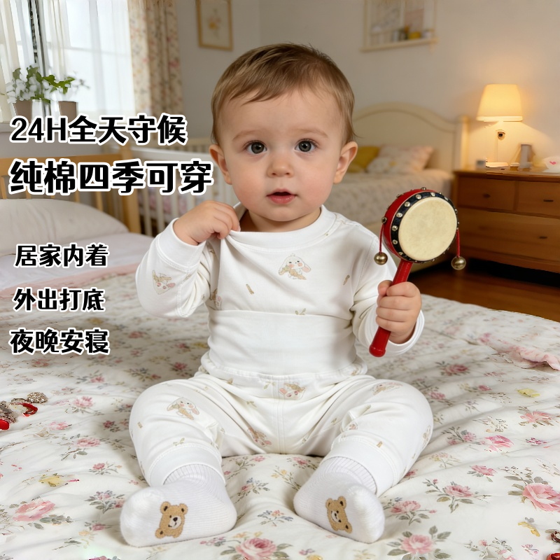 宝宝A类纯棉秋衣秋裤高腰内衣套装全棉儿童分体居家服婴儿睡衣,淘宝优惠券,粉丝福利购,淘宝优惠卷