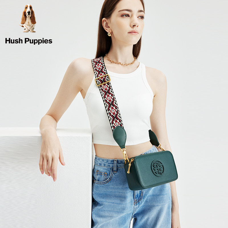 暇步士2023新款女士小众牛皮单肩包 暇步士三威女士包袋