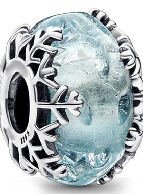 潘家纯银手链女幻彩琉璃珠珠子散珠波光粼粼星河穆拉诺波浪形串珠