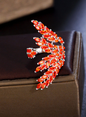 欧美风新款高档橄榄枝多层戒指