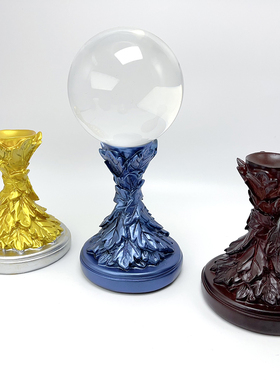 圆球羽毛柱桌面摆件支架原石