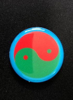 3公分江氏版亚克力万字福太极八卦红黄蓝绿黑边五行图手机贴字粘