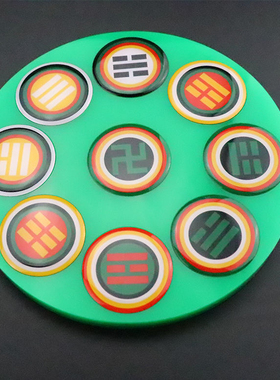 31公分五色太极八卦单面太极墙五龙盘万字福补角摆件