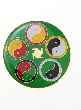 潘氏黄铜3.7公分手机贴五行太极烤漆版手机贴