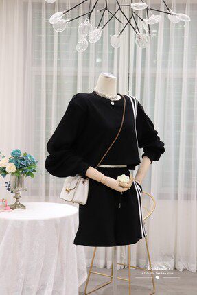 2024年夏季新款洋气时髦休闲短裤套装女 韩国ins炸街卫衣两件套潮 - 图3