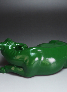 绿色木雕水牛摆件全实木质客厅装饰十二生肖牛红木卧牛雕刻工艺品