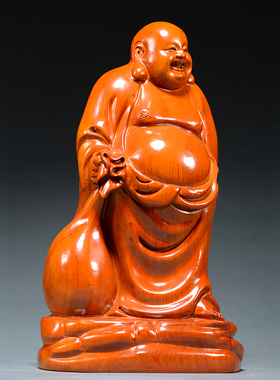 花梨木雕弥勒佛像摆件实木大肚布袋笑佛家居客厅装饰红木工艺礼品