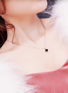 玫瑰金四叶草项链女2025新款礼品