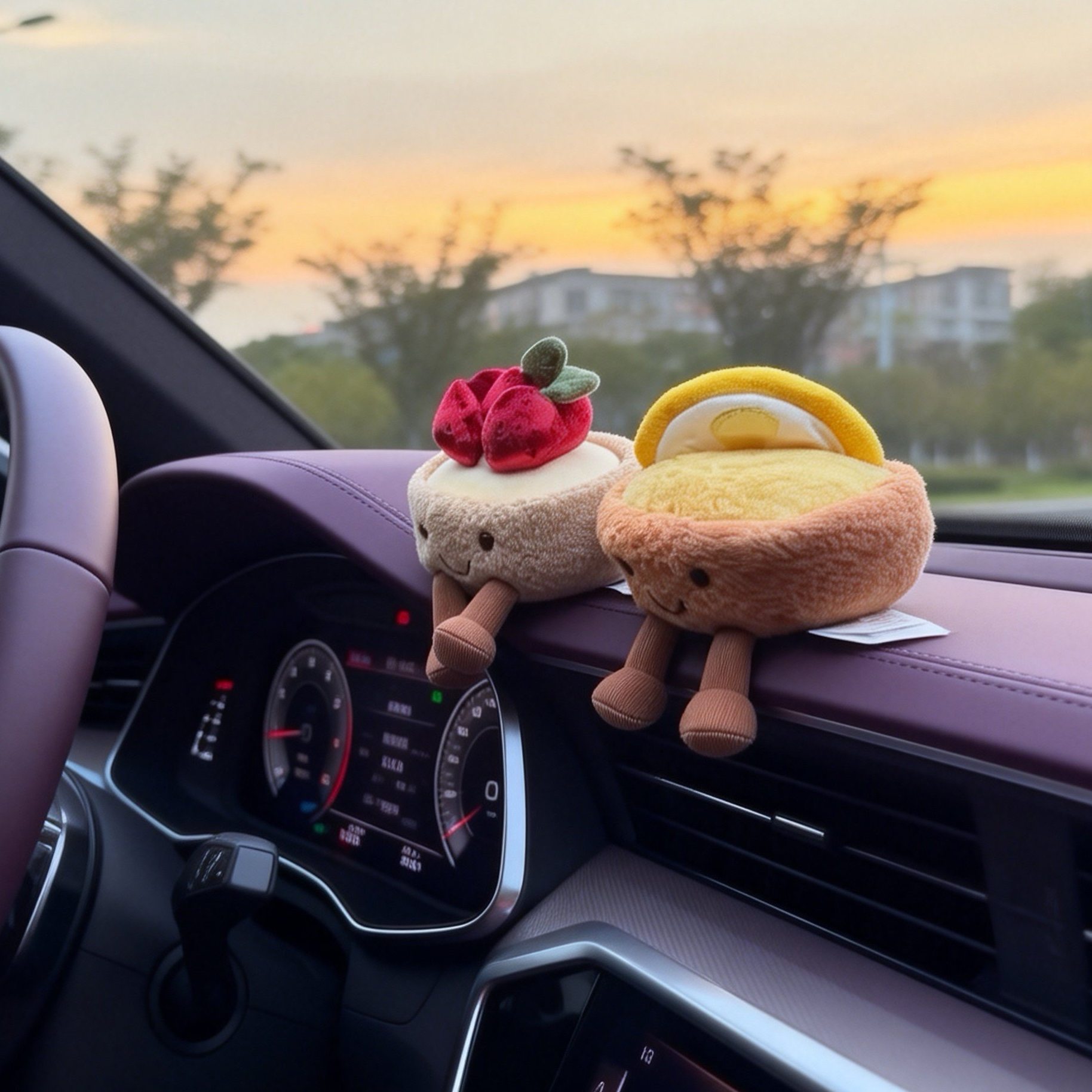 可爱草莓柠檬蛋糕汽车中控台摆件卡通玩偶车载屏幕车内装饰品创意,淘宝优惠券,粉丝福利购,淘宝优惠卷