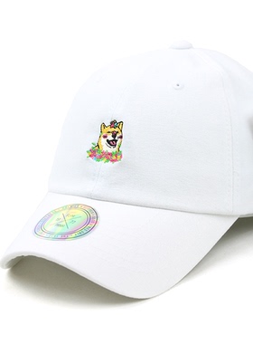 韩国FLIPPER进口正品棒球帽明星同款柴犬花环刺绣鸭舌帽yamy同款