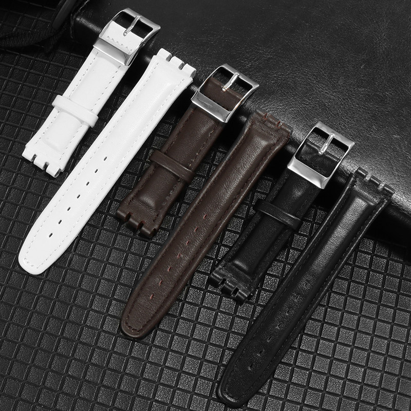 代用斯沃琪真皮腕带凹凸接口手表带 纪爵仕配件