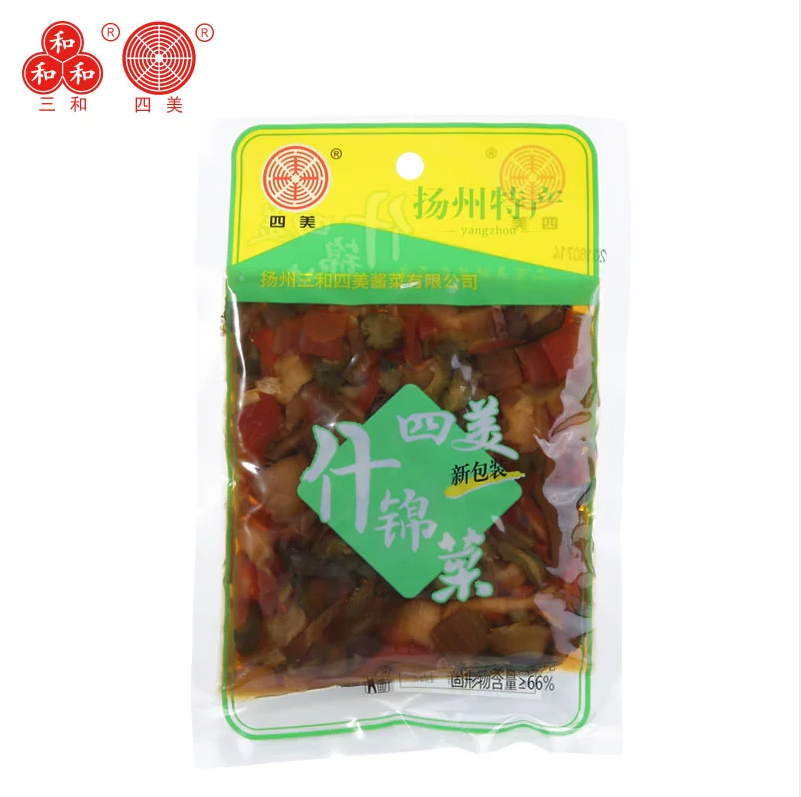 120g*2袋扬州特产三和四美酱菜什锦菜混合味拌饭菜餐厅即食开胃菜 - 图3