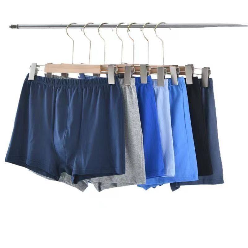 纯棉男士内裤平角透气吸汗四角全棉宽松大码爸爸款式多条装新速干