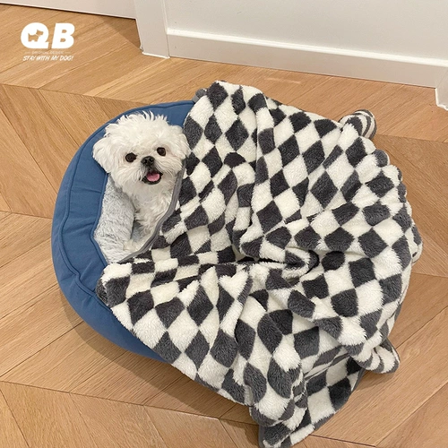 QB Pet Dog Cat Универсальная шерстяная одеяло с утолщенным двойным фланцевым рубцом Bikumo Xiongsuri