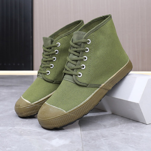 正品高帮解放鞋帆布黑色鞋子劳保鞋耐磨农田鞋工作鞋防尘户外透气 - 图1