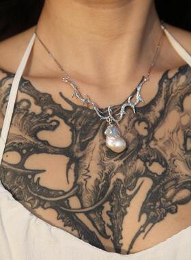 女款高级感落在颈间拼接星芒项链