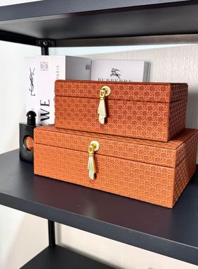 现代简约轻奢皮革首饰收纳盒