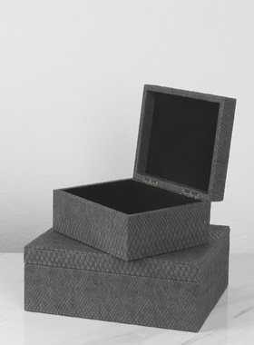 现代简约轻奢皮革首饰收纳盒