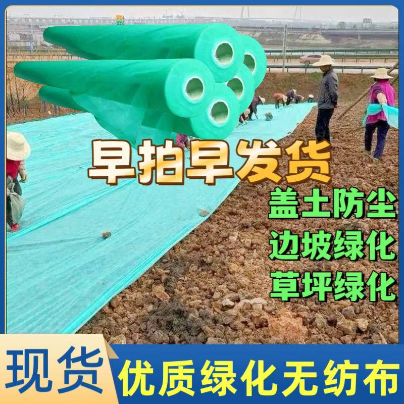 绿化无纺布绿色草坪保湿透气水稻育秧苗工地盖土护边坡草籽覆盖膜 - 图1