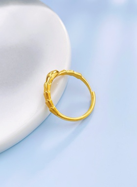 足金999黄金送女友送老婆礼物生肖蛇年实心活口生肖呈祥灵蛇蛇戒