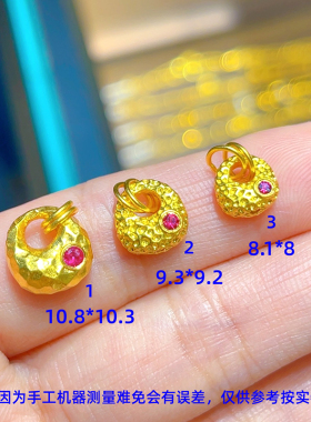 黄金锤纹锁包手工金女足金999金
