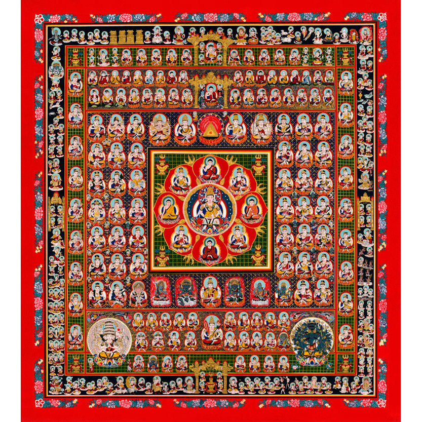 工笔国画佛像唐卡金刚胎藏界曼陀罗客厅玄关书房佛堂供奉画框挂画_虎窝淘