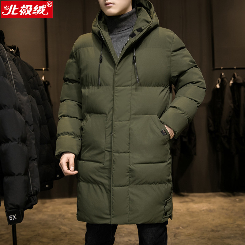 北极绒男士长款连帽秋冬加绒棉服 北极绒飞驰车棉衣