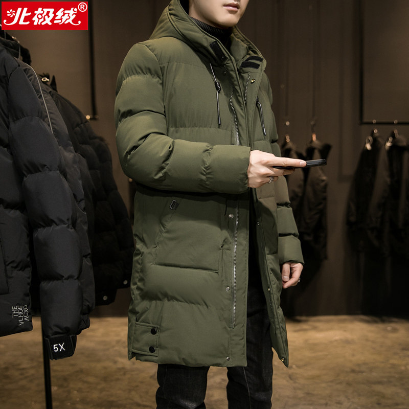 北极绒男士长款连帽秋冬加绒棉服 北极绒飞驰车棉衣
