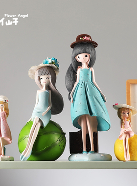 卡通小摆件水果女孩可爱女生