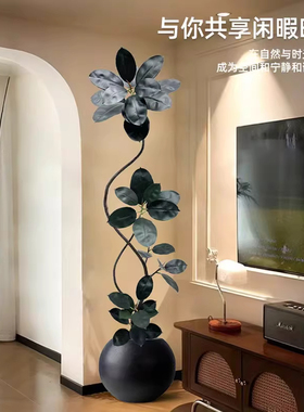 仿真绿植黑金刚橡皮树中古风