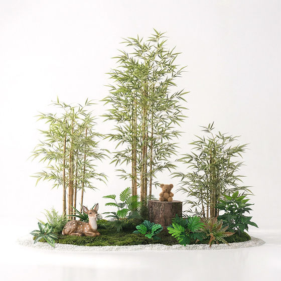 Simulated bamboo landscaping indoor new Chinese style decorative landscape