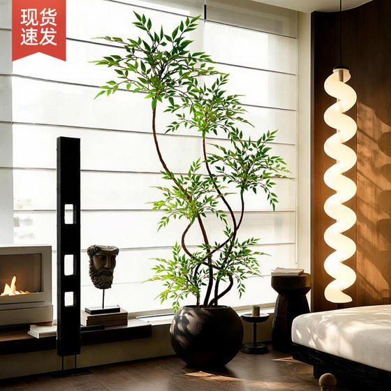 Simulated green plants, high-end light luxury nandina potted plants