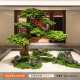 Simulated welcoming pine artificial tree pine under the large staircase