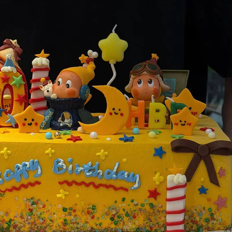 网红许愿星星人儿童周岁生日烘焙插件蛋糕装饰卡通海绵公仔摆件,淘宝优惠券,粉丝福利购,淘宝优惠卷