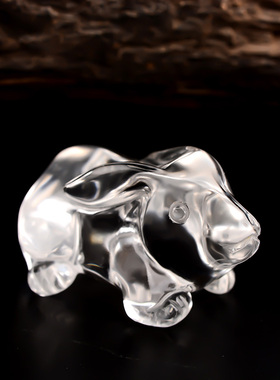 天然白水晶十二生肖小摆件全套兔龙羊猴猪狗鼠铜牛鸡蛇马虎工艺品