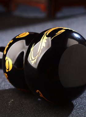 黑曜石五福临门葫芦摆件招财