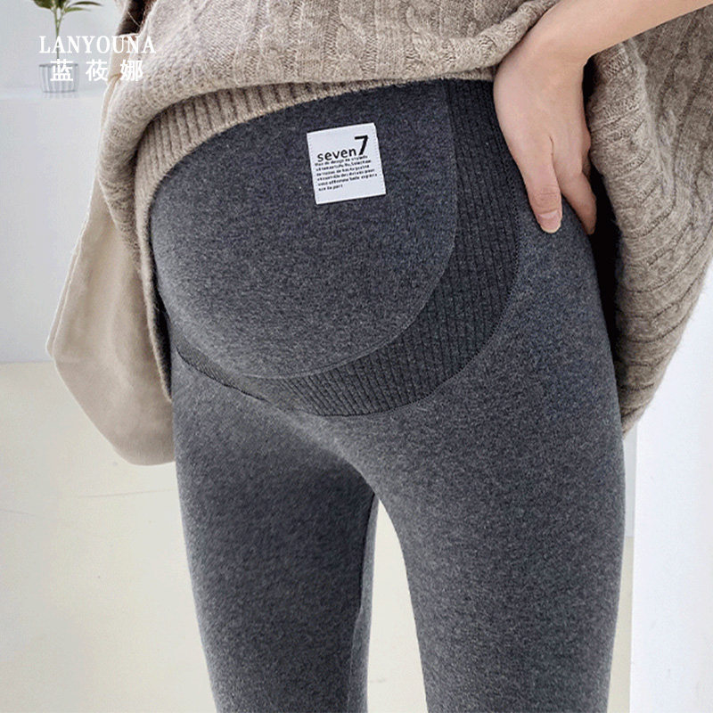 孕妇裤子冬季加绒外穿孕妇打底裤 蓝莜娜孕妇打底裤